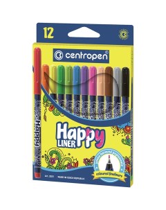 Набор капиллярных ручек Happy Liner 0 3мм круглые 12ов 12шт 10 уп Centropen