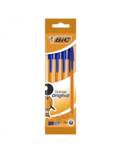 Набор шариковых ручек Orange Original Fine 0 3мм синий чернил пакет 4шт 10 уп Bic