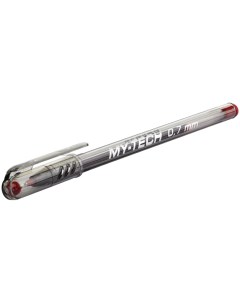Ручка шариковая My Tech 0 7мм красный чернил игольчатый стержень масляная 25шт Pensan