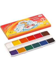 Краски акварельные медовые 12 цветов Мультики без кисти картонная коробка 40 уп Gamma