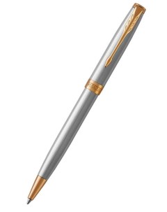 Шариковая ручка Sonnet Stainless Steel GT черная 1 0мм поворот подар уп Parker