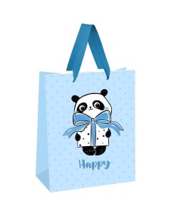Пакет подарочный PandaGift_Blue 339828 26x32x12 см 12 штук Meshu