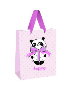 Пакет подарочный PandaGift_Pink 339823 26x32x12 см 12 штук Meshu