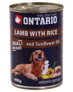 Консервы для собак ягненок и рис 800 г Ontario