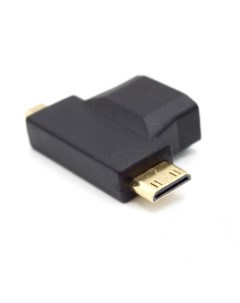 Переходник адаптер HDMI 19F Mini HDMI Micro HDMI 4K черный KS 361 Ks-is