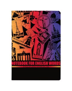 Тетрадь клетка A5 60 листов английский язык сшивка без полей обложка эко кожа World 404038 Brauberg