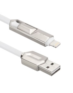 Кабель USB Micro USB дополнительный разъем Lightning 8 pin 1м белый U924 PMW Acd