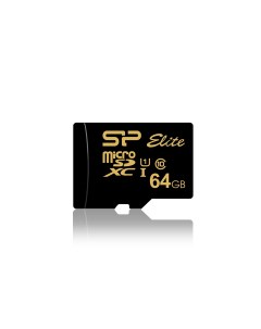 Карта памяти 64Gb microSDXC Elite Gold Class 10 UHS I U1 адаптер Silicon power