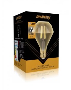Лампа светодиодная E27 Diamond G95 7Вт 3000K теплый свет 500лм филаментная G95Dimond 7W 3000 E27 ART Smartbuy