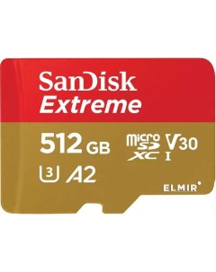 Карта памяти 512Gb microSDXC Extreme Class 10 UHS I V30 A2 SDSQXAV 512G GN6MN Sandisk
