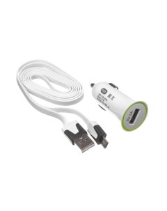 Автомобильное зарядное устройство CCH 2103 USB 1А кабель microUSB белый Olto