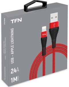 Кабель USB Lightning 8 pin 2 4A 1м красный черный Forza CFZLIGUSB1MRD Tfn
