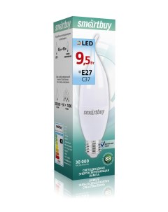 Лампа светодиодная E27 свеча на ветру C37 9 5Вт 4000K белый 760лм SBL C37Can 9_5 40K E27 Smartbuy