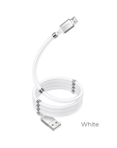 Кабель Micro USB USB 2 4A 1м белый magic U91 6931474730732 УТ 00009593 Hoco