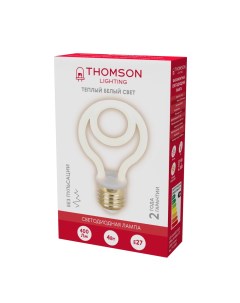 Лампа светодиодная E27 нитевидная 4Вт 2700K теплый свет 400лм филаментная DECO SPIRAL Art filament T Thomson