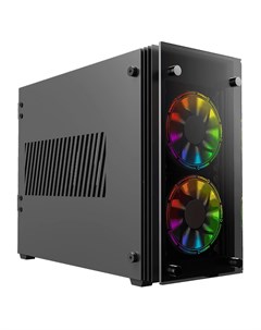 Корпус Stratos ITX Mini ITX Mini Tower 2xUSB 3 1 RGB подсветка черный без БП Gamemax