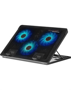 Охлаждающая подставка для ноутбука 17 NS 501 синяя подсветка 2xUSB металл пластик черный 29501 Defender