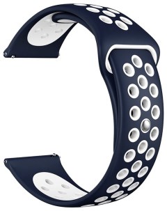 Ремешок для часов спортивный Alioth универсальный 22 мм силикон синий белый Lyambda