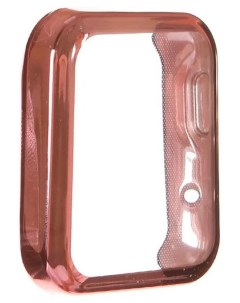 Стекло защитное с цветным бампером для Xiaomi Mi Watch Lite розовый Red line
