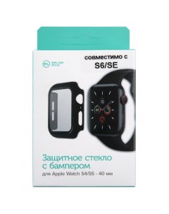 Защитное стекло для Apple Watch s4 s5 s6 SE 40mm с бампером Black УТ000022678 Red line