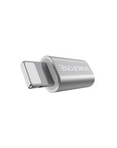 Адаптер переходник BV5 Micro USB Lightning серебристый 90342 Borofone