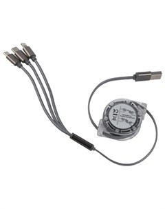 Дата кабель 3в1 рулетка USB microUSB приставки P5 Mobility