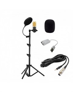 Микрофон BM800 с USB адаптером кабелем ветрозащитой на стойке и поп фильтром Mobicent