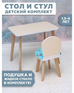 Комплект детской мебели столик классика и стульчик симба бежевый плюс Rules