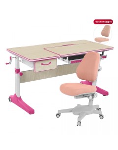 Комплект Uniqa Lite парта кресло клен серый с креслом Armata цвета розовый Anatomica