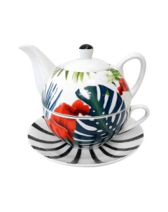 Чайник Porcelana Bogucice Tropico с чашкой 1 персона 2 предмета Nobrand