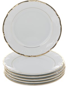 Тарелка десертная 19 см Tulip Белоснежный тюльпан золотые держатели набор 6 шт Thun