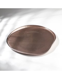 Тарелка с бортом Trend стеклянная d 32 см цвет коричневый Akcam