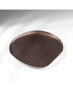 Тарелка с бортом Trend стеклянная d 28 см цвет коричневый Akcam