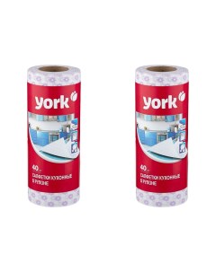 Салфетка для уборки премиум вискоза 25х40 см 40шт 2 упаковки York