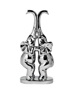 Статуэтка Набор слонов серебро 16 5х9х32 5 см Garda decor