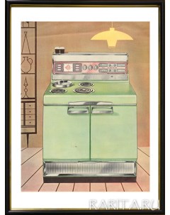 Винтажный рекламный постер Новинки бытовой техники 1956 года Плита Nobrand