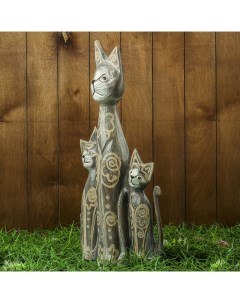 Сувенир дерево Семейка серых кошек 30х8х60 см Sima-land
