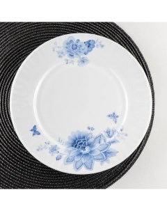 Тарелка обеденная Синий бриз d 25 см цвет белый Доляна