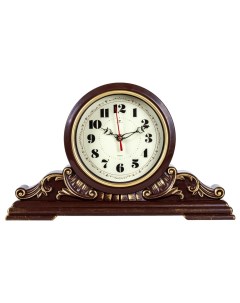 Часы настольные 43х25 см корпус коричневый с золотом Классика Рубин