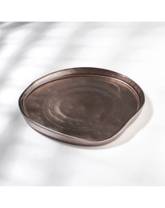Тарелка с бортом Trend стеклянная d 18 см цвет коричневый Akcam