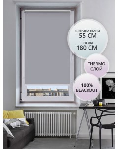 Рулонная штора BASIC THERMO Black Out 55х180 серый Fixline amigo