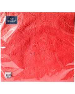 Салфетки бумажные Барокко красные 3 слоя 33 33см 16шт Art bouquet
