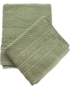 Махровые полотенца набор банное 70х130 лицевое 50х80 зеленый Bravo