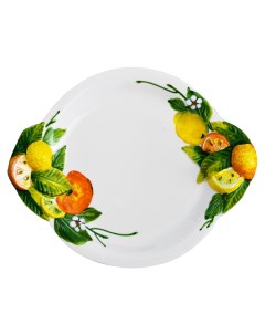 Тарелка для вторых блюд Лимоны и апельсины 30 см белая Edelweiss