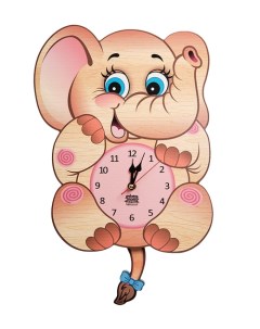 Часы настенные Забавный слоник с маятником Народные промыслы