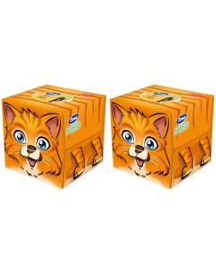 Салфетки бумажные kids зоопарк 60шт в кубе 2 упаковки Zewa