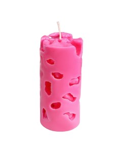 Свеча ароматическая декоративная Ажурная розовый 6х12 см пион Богатство аромата