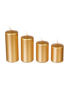 Набор свечей Gold mix 4 шт 7 8 10 12 5 см металлик золотой Adpal