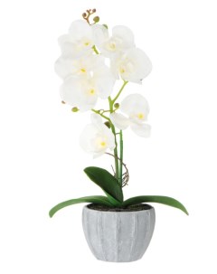 Искусственный цветок Орхидея Light в горшке 3 цвета 54 см Fuzhou