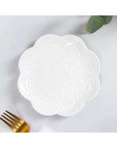 Тарелка фарфоровая десертная Сьюзен d15 5 см цвет белый Доляна